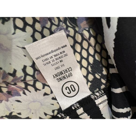 OPENING CEREMONY Sleeveless Floral Zebra Silk Dress size 8 / M - Picture 8 of 13